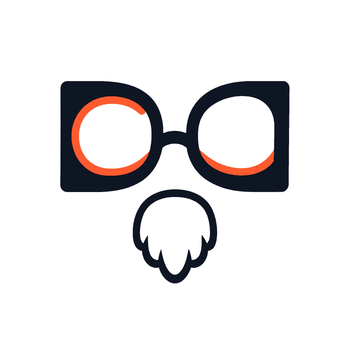 The selected Duperval Consulting logo: mirrored D-shaped glasses, coral inner curves and a white goatee.